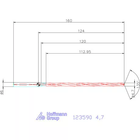 Garant VHM-HPC mélyfurat fúró hengeres szárral DIN 6535 HA 20×D 4,7 mm