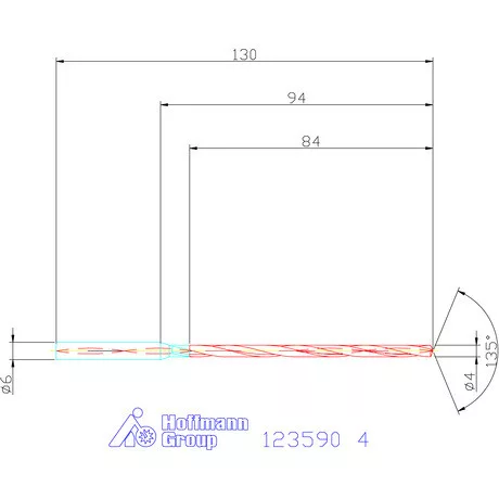 Garant VHM-HPC mélyfurat fúró hengeres szárral DIN 6535 HA 20×D 4 mm