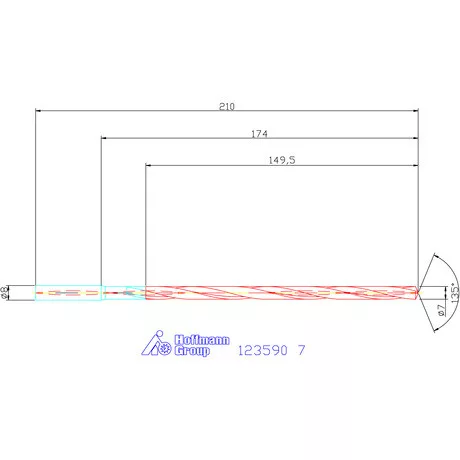 Garant VHM-HPC mélyfurat fúró hengeres szárral DIN 6535 HA 20×D 7 mm