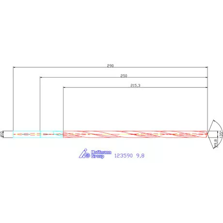 Garant VHM-HPC mélyfurat fúró hengeres szárral DIN 6535 HA 20×D 9,8 mm