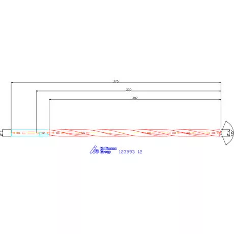 Garant VHM-HPC mélyfurat fúró hengeres szárral DIN 6535 HA 25×D 12 mm