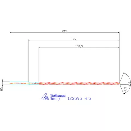 Garant VHM-HPC mélyfurat fúró hengeres szárral DIN 6535 HA 30×D 4,5 mm