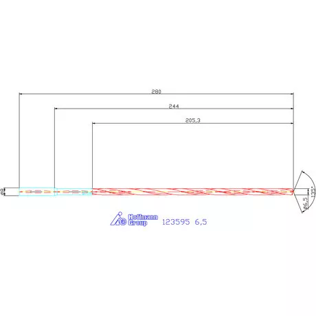 Garant VHM-HPC mélyfurat fúró hengeres szárral DIN 6535 HA 30×D 6,5 mm