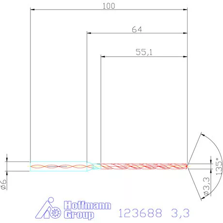 Garant VHM-HPC mélyfurat fúró hengeres szárral DIN 6535 HA 16×D 3,3 mm