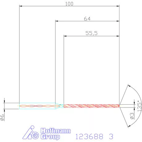 Garant VHM-HPC mélyfurat fúró hengeres szárral DIN 6535 HA 16×D 3 mm