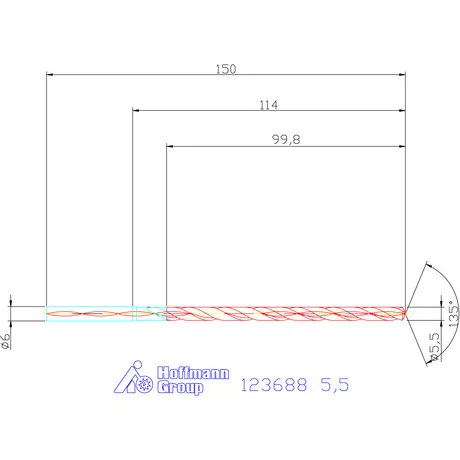 Garant VHM-HPC mélyfurat fúró hengeres szárral DIN 6535 HA 16×D 5,5 mm