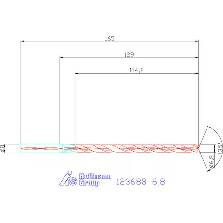 Garant VHM-HPC mélyfurat fúró hengeres szárral DIN 6535 HA 16×D 6,8 mm