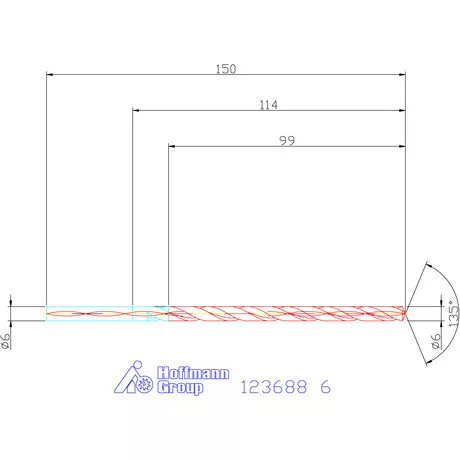 Garant VHM-HPC mélyfurat fúró hengeres szárral DIN 6535 HA 16×D 6 mm