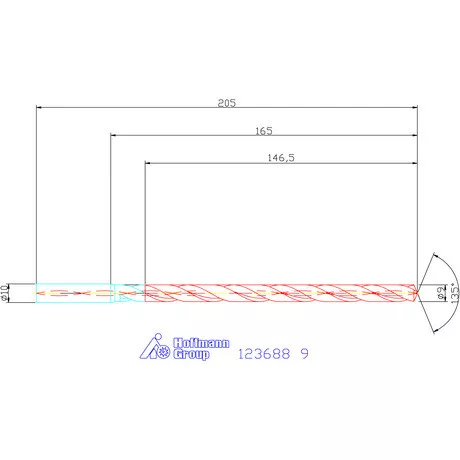 Garant VHM-HPC mélyfurat fúró hengeres szárral DIN 6535 HA 16×D 9 mm