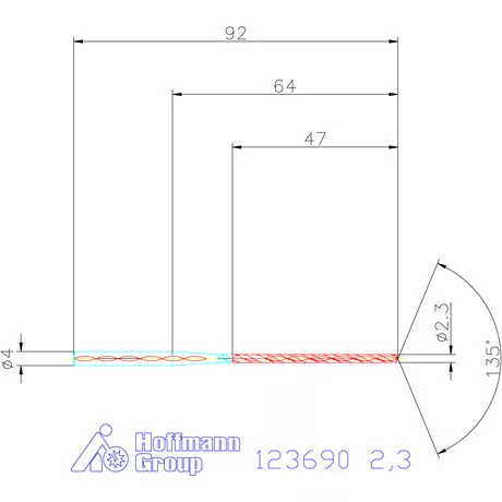 Garant VHM-HPC mélyfurat fúró hengeres szárral DIN 6535 HA 20×D 2,3 mm