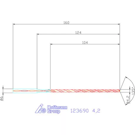 Garant VHM-HPC mélyfurat fúró hengeres szárral DIN 6535 HA 20×D 4,2 mm