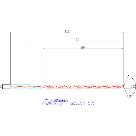 Garant VHM-HPC mélyfurat fúró hengeres szárral DIN 6535 HA 20×D 6,5 mm
