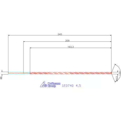 Garant VHM-HPC mélyfurat fúró hengeres szárral DIN 6535 HA 40×D 4,5 mm