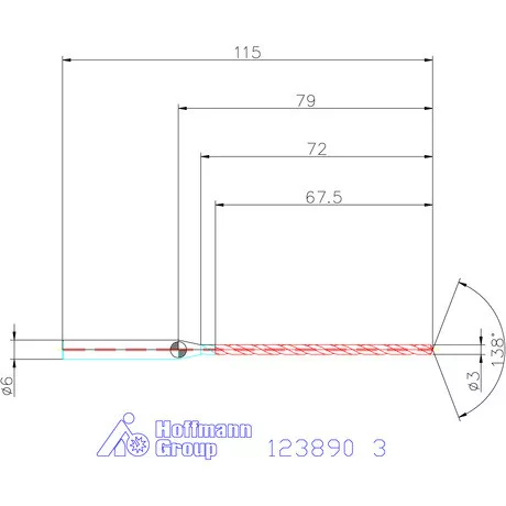 Garant Garant Master Steel DEEP VHM-HPC másodlagos vezetőfúró hengeres szárral DIN 6535 HA 20×D 3 mm