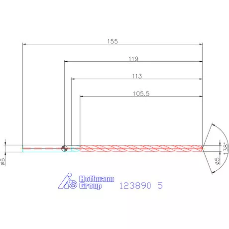 Garant Garant Master Steel DEEP VHM-HPC másodlagos vezetőfúró hengeres szárral DIN 6535 HA 20×D 5 mm