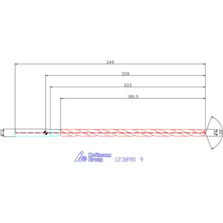 Garant Garant Master Steel DEEP VHM-HPC másodlagos vezetőfúró hengeres szárral DIN 6535 HA 20×D 9 mm