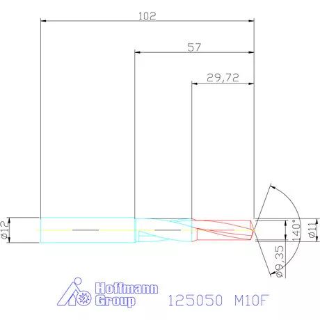 Garant VHM rövid lépcsős magfurat fúró 90° M10F
