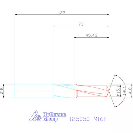 Garant VHM rövid lépcsős magfurat fúró 90° M16F