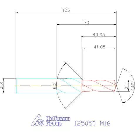 Garant VHM rövid lépcsős magfurat fúró 90° M16
