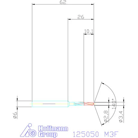 Garant VHM rövid lépcsős magfurat fúró 90° M3F
