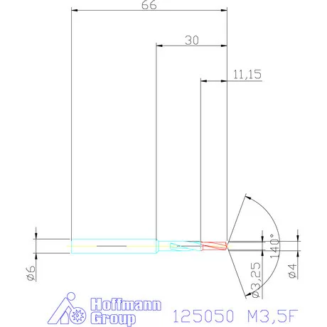 Garant VHM rövid lépcsős magfurat fúró 90° M3,5F