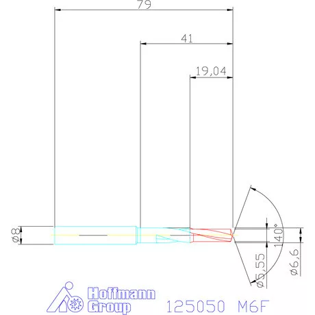 Garant VHM rövid lépcsős magfurat fúró 90° M6F