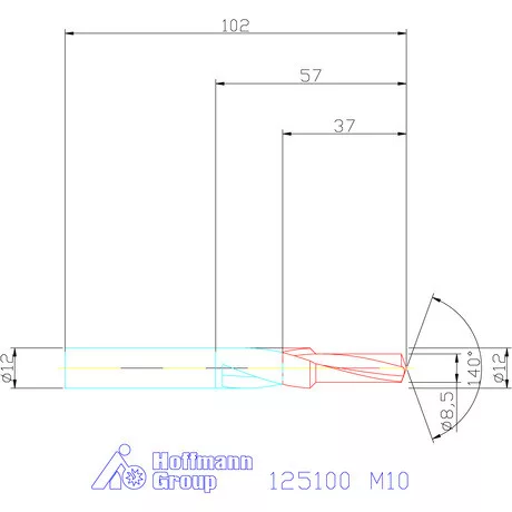 Garant VHM lépcsős magfurat fúró 90° M10