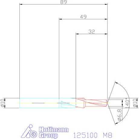 Garant VHM lépcsős magfurat fúró 90° M8