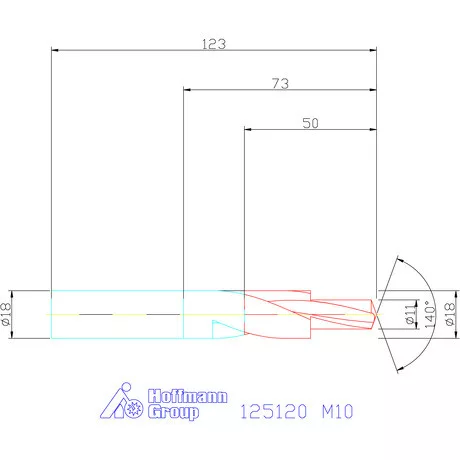 Garant VHM rövid lépcsős fúró 180° M10