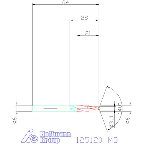 Garant VHM rövid lépcsős fúró 180° M3
