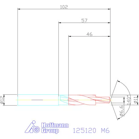 Garant VHM rövid lépcsős fúró 180° M6