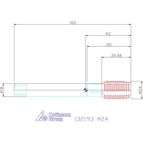 Garant Garant Master Tap INOX gépi menetfúró HSS-E-PM Form B 6GX M24