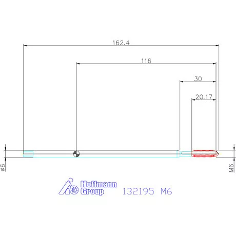 Garant Garant Master Tap INOX gépi menetfúró extra hosszú HSS-E-PM Form B 6HX M6