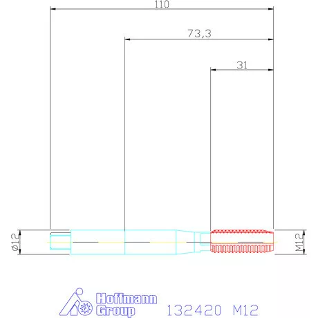 Garant Gépi menetfúró HSS-E-PM M12