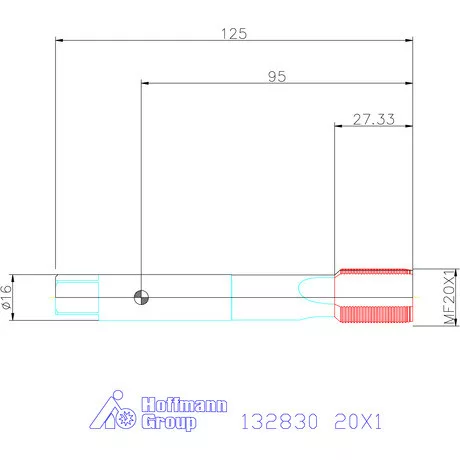 Garant Gépi menetfúró HSS-E Form B 20X1