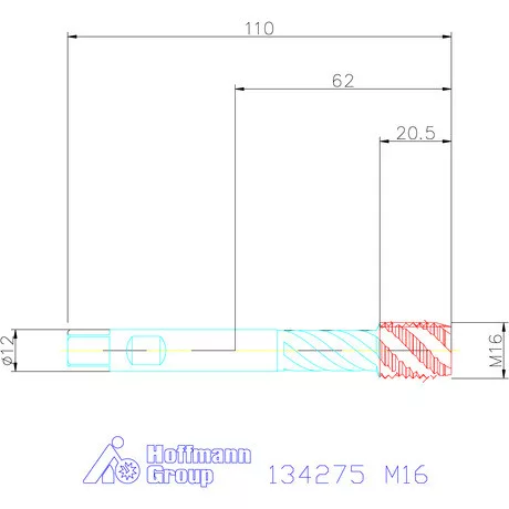 Garant Gépi menetfúró szinkronorsókhoz HSS-E-PM Form C M16