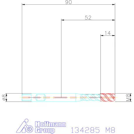 Garant Gépi menetfúró szinkronorsókhoz HSS-E-PMIK / Form C M8