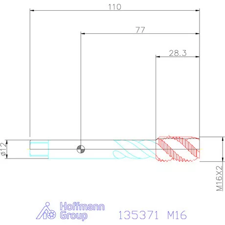 Garant Garant Master Tap Steel<sup>HT</sup> gépi menetfúró HSSE-PM Form C 6HX M16