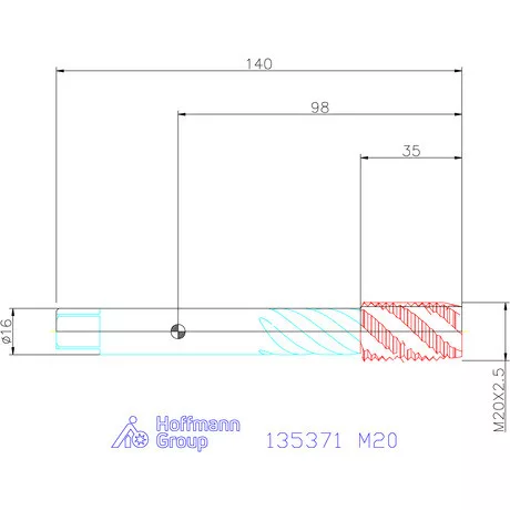 Garant Garant Master Tap Steel<sup>HT</sup> gépi menetfúró HSSE-PM Form C 6HX M20