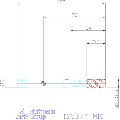 Garant Garant Master Tap Steel<sup>HT</sup> gépi menetfúró HSS-E-PM Form C 6GX M10