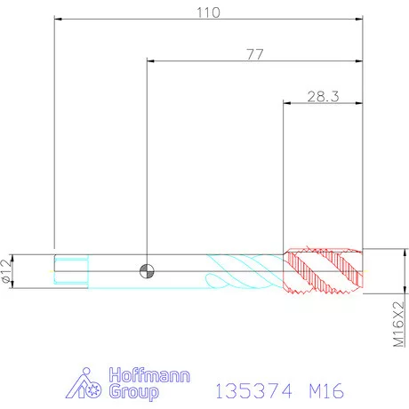 Garant Garant Master Tap Steel<sup>HT</sup> gépi menetfúró HSS-E-PM Form C 6GX M16