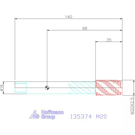 Garant Garant Master Tap Steel<sup>HT</sup> gépi menetfúró HSS-E-PM Form C 6GX M20