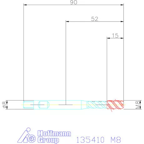 Garant Gépi menetfúró szinkronorsókhoz HSS-E-PM Form C M8