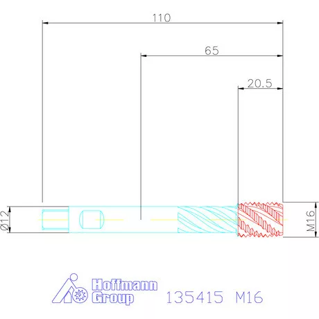 Garant Gépi menetfúró szinkronorsókhoz HSS-E-PM Form E M16