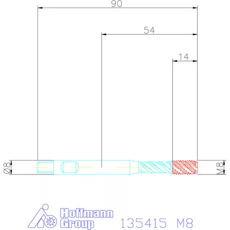Garant Gépi menetfúró szinkronorsókhoz HSS-E-PM Form E M8