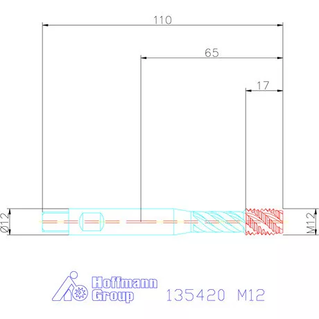 Garant Gépi menetfúró szinkronorsókhoz HSS-E-PM Belső hűtés / Form C M12