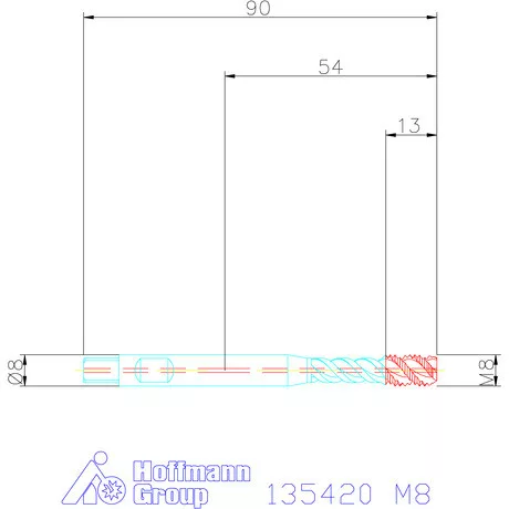 Garant Gépi menetfúró szinkronorsókhoz HSS-E-PM Belső hűtés / Form C M8