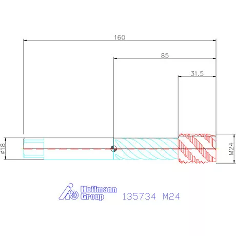 Garant Garant Master Tap INOX gépi menetfúró HSS-E-PM, belső hűtés / Form C 6HX M24