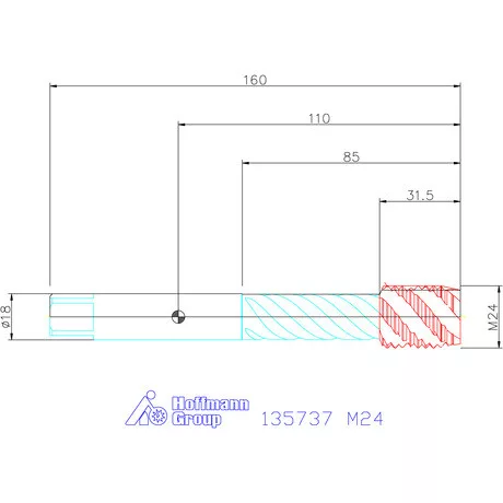 Garant Garant Master Tap INOX gépi menetfúró HSS-E-PM Form C 6GX M24