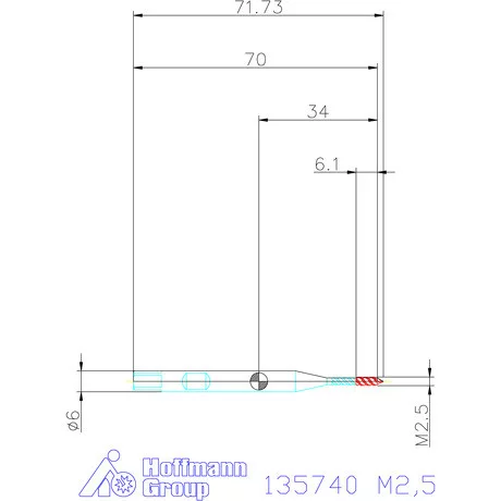 Garant Gépi menetfúró szinkronorsókhoz HSS-E-PM Form C M2,5